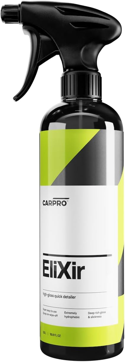 CARPRO EliXir Quick Detailer with Sprayer - Quick Detail Provides a Fast Layer of Depth, Gloss, and Hydrophobic Energy - Liter (34oz)