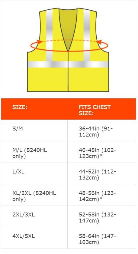 Ergodyne GloWear Reflective Safety Vest, Yellow, Orange, Mesh, Adults, Unisex, Hi-Visibility Safety Vest, Vest