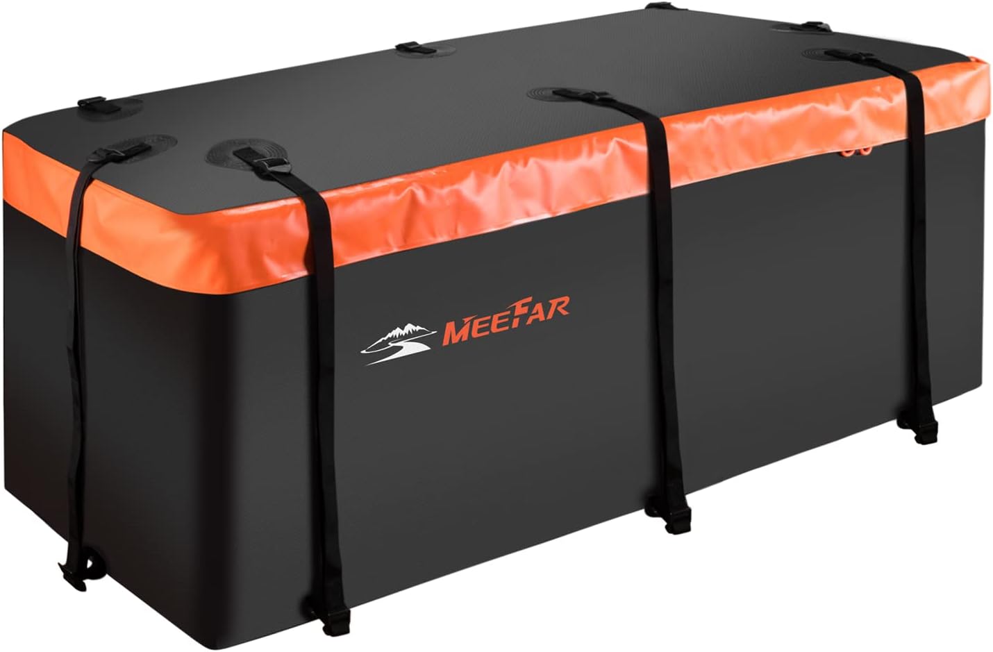 MeeFar Rooftop Cargo Carrier Car Roof Bag 21 Cubic Feet 100% Waterproof Car Top Carrier, Fits All Vehicle with/Without Rack,Include Anti-Slip Mat,10 Reinforced Straps,6 Door Hooks,Luggage Lock