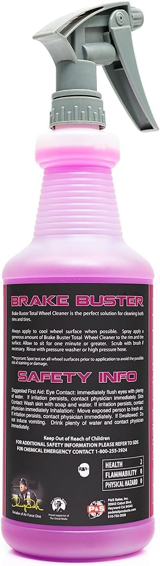 P & S PROFESSIONAL DETAIL PRODUCTS - Brake Buster Wheel and Tire Cleaner - Non-Acid Formula Safe For All Wheel Types, Removes Brake Dust, Oil, Dirt, Light Corrosion - 1 Gallon