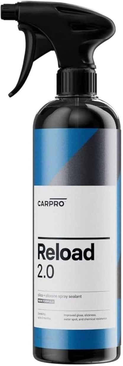 CARPRO Reload 2.0 Spray Sealant, Silica + Siloxane Ceramic Spray for Ceramic Coating, Super Hydrophobic, Self-Cleaning: Improved Gloss, Slickness, Water Spot & Chemical Resistance - 500mL (17oz)