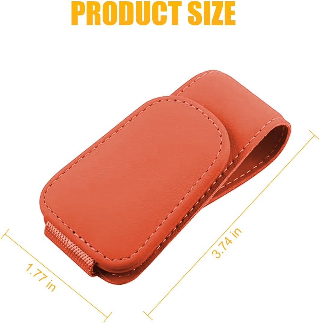 AICEL Sunglasses Holders for Car Sun Visor, Leather Eyeglasses Hanger Mounter, Magnetic Glasses Holder and Ticket Card Clip, Auto Interior Accessories Universal for SUV Pickup Truck