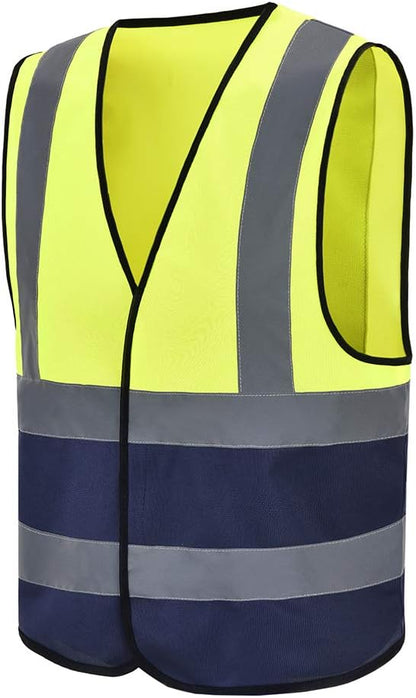 AYKRM 12 colour High visibility viz vest hi vis viz reflective work construction safety vest (XS-8XL) - Colors B