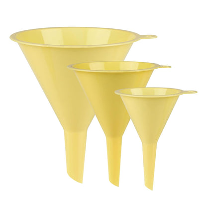 Plastic Kitchen Funnel Set of 3, Round Kitchen Funnels for Filling Bottles, Durable and Multifunctional Funnels for Filling Canning, Cooking, Lab or Car Oil (Gray)