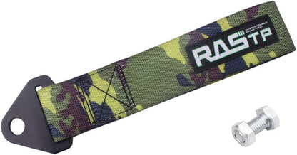 RASTP High Strength Racing Tow Strap, Tow Hook Fit for Front or Rear Front Bumper Decorative Trailer Belt (Black)