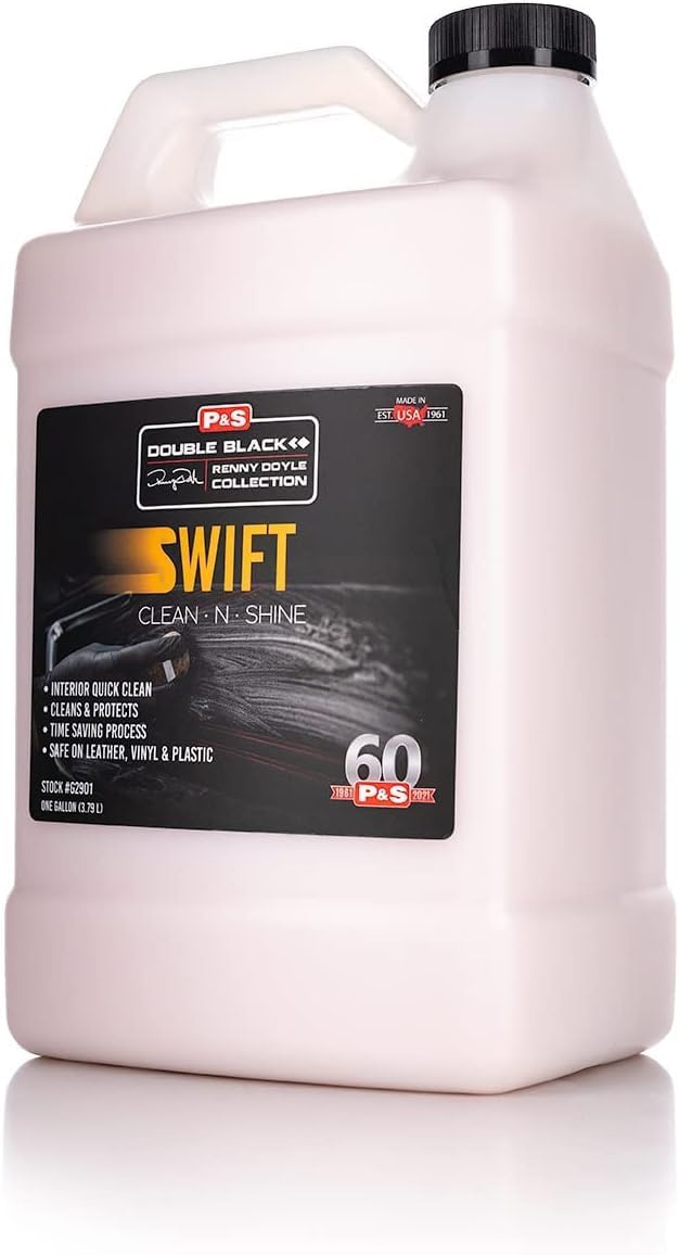 P & S PROFESSIONAL DETAIL PRODUCTS Swift Clean & Shine - Interior Cleaner & Protectant for Leather, Vinyl, Plastic - Cleans, Conditions & Leaves a Satin Finish - Fresh Scent - 16 oz