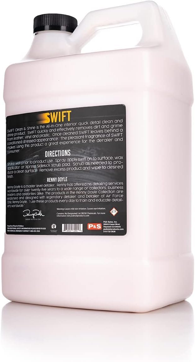 P & S PROFESSIONAL DETAIL PRODUCTS Swift Clean & Shine - Interior Cleaner & Protectant for Leather, Vinyl, Plastic - Cleans, Conditions & Leaves a Satin Finish - Fresh Scent - 16 oz