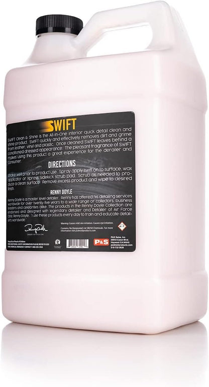 P & S PROFESSIONAL DETAIL PRODUCTS Swift Clean & Shine - Interior Cleaner & Protectant for Leather, Vinyl, Plastic - Cleans, Conditions & Leaves a Satin Finish - Fresh Scent - 16 oz
