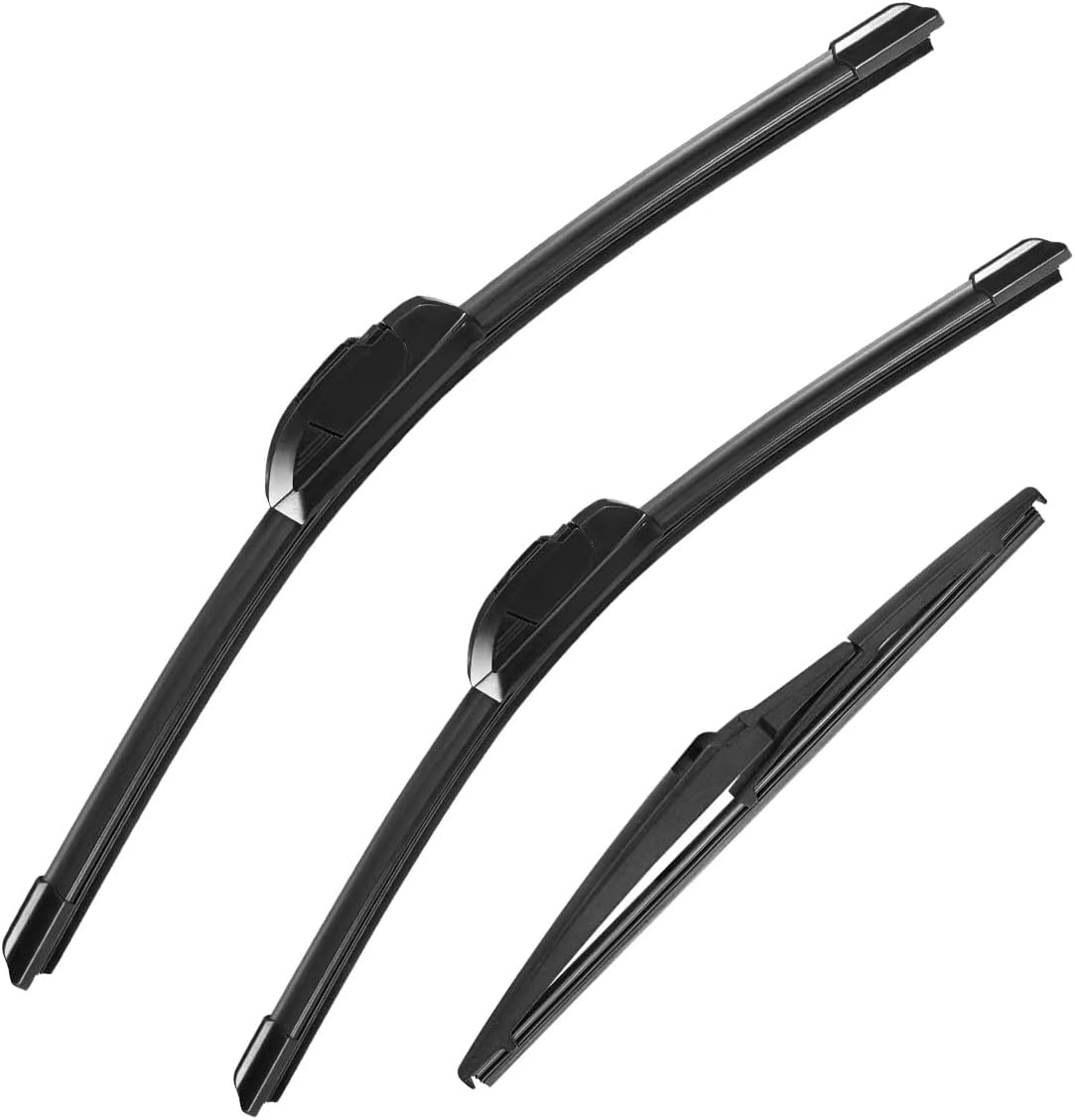 3 Pack Windshield Wiper Blades Compatible with Mazda CX-5 2017-2025 and CX-9 2016-2023, Front and Rear, 24" 18" 14" - Colors B