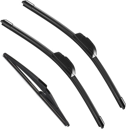 3 Pack Windshield Wiper Blades Compatible with Mazda CX-5 2017-2025 and CX-9 2016-2023, Front and Rear, 24" 18" 14" - Colors B