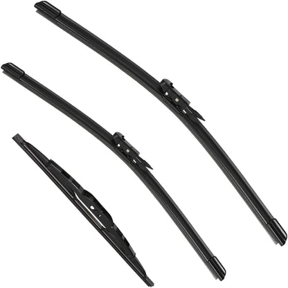 3 Pack Windshield Wiper Blades Compatible with Mazda CX-5 2017-2025 and CX-9 2016-2023, Front and Rear, 24" 18" 14" - Colors A
