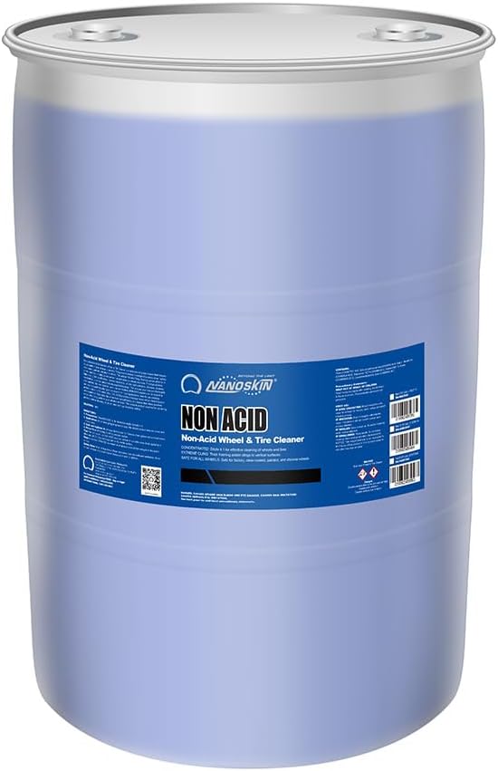 Nanoskin Non Acid Professional Wheel & Tire Cleaner 1 Gallon – Works with Brush | Car Wash Cleaning Spray for Detailing | Removes Brake Dust, Oil, Dirt, Light Corrosion