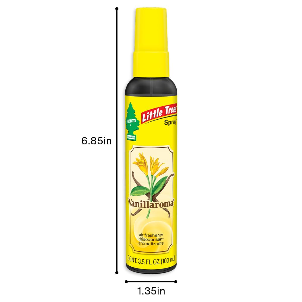 LITTLE TREES Car Air Freshener | Spray Provides a Long-Lasting Scent for Auto or Home | On-the-go Freshness | Black Ice, 6 Air Fresheners