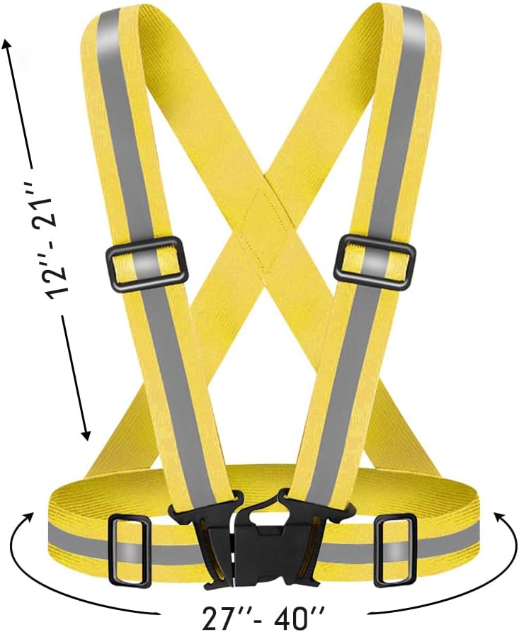 High Visibility Reflective Vest Safety Vest Running Reflective Gear Adjustable Reflective Vest for Walking,Jogging,Hiking,Night Cycling