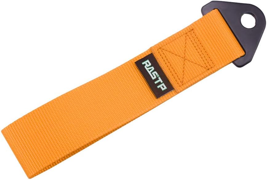 RASTP High Strength Racing Tow Strap, Tow Hook Fit for Front or Rear Front Bumper Decorative Trailer Belt (Black)