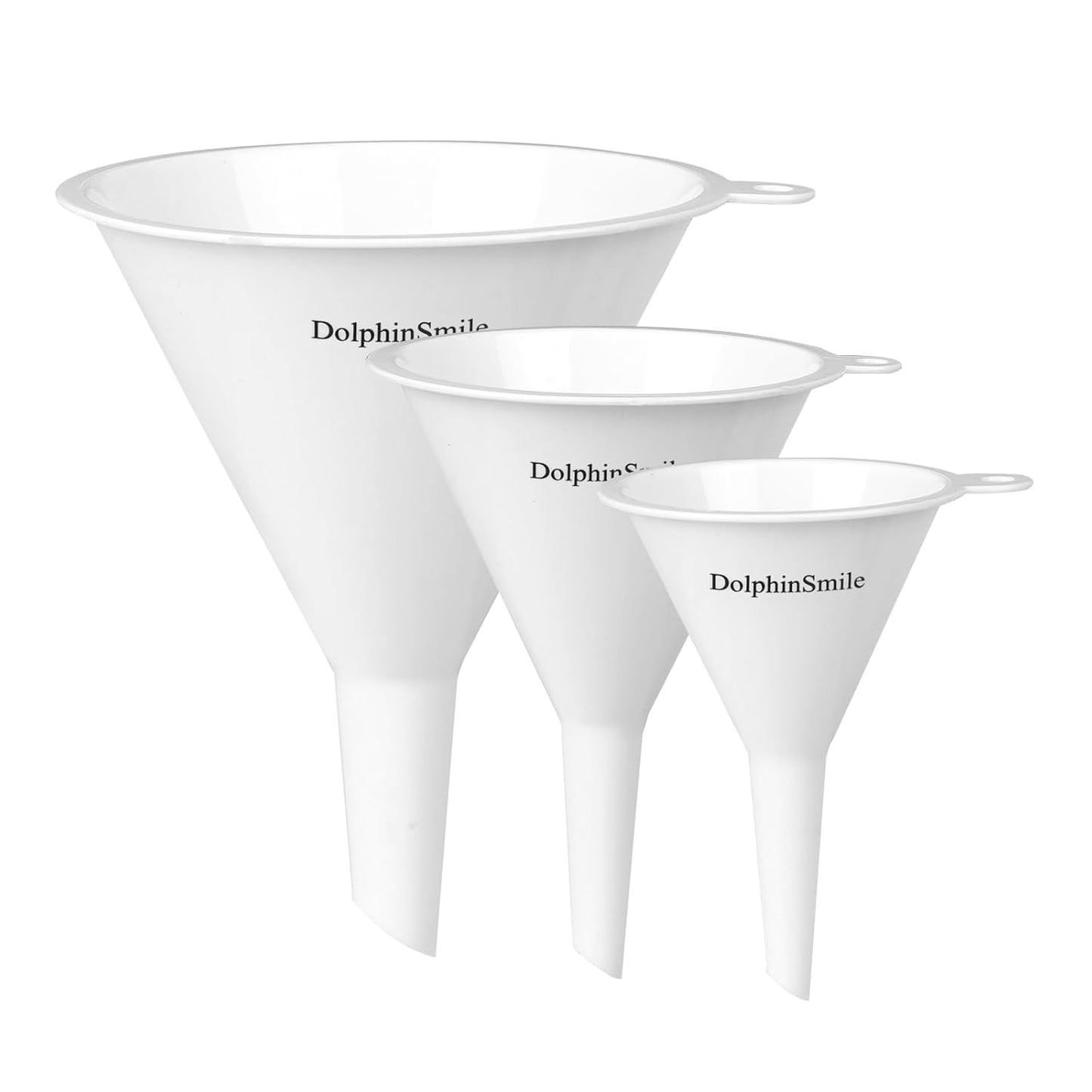 Plastic Kitchen Funnel Set of 3, Round Kitchen Funnels for Filling Bottles, Durable and Multifunctional Funnels for Filling Canning, Cooking, Lab or Car Oil (Gray)