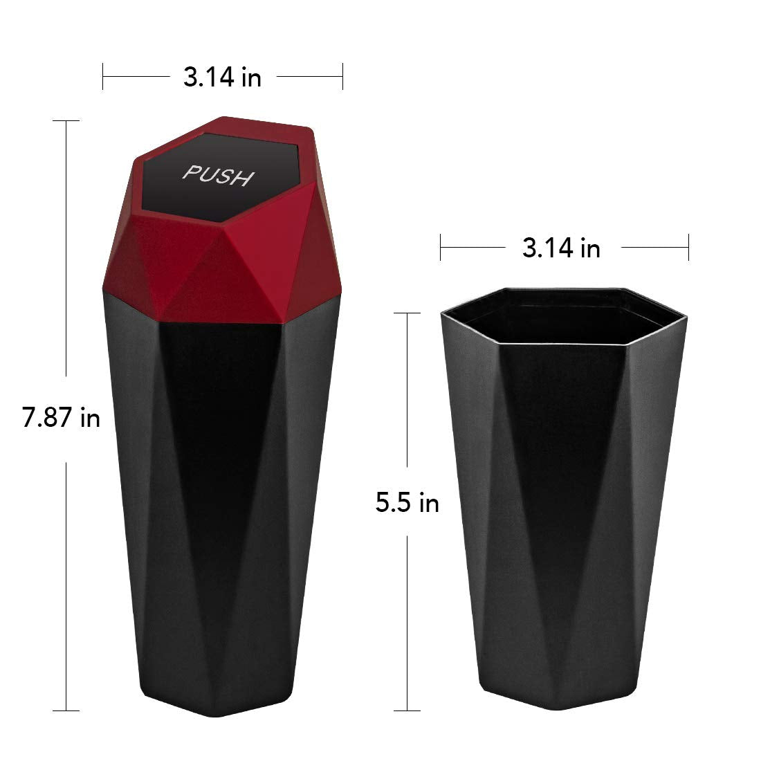 Car Trash Can with Lid - 2-Pack, Interior Accessories for Vehicles, Leakproof Garbage Can with 30 Detachable Trash Bags, Multipurpose Organizers and Storage Solutions for Home and Office