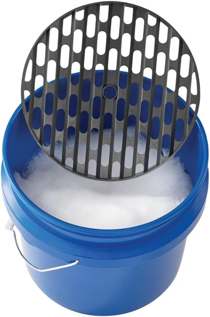 4 Gallon Car Wash Bucket with Grit Screen and Carry Handle, Durable Plastic Cleaning Pail for Auto Detailing, Home, Garage and Utility Use