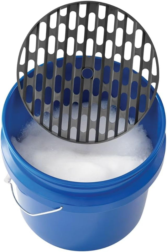 4 Gallon Car Wash Bucket with Grit Screen and Carry Handle, Durable Plastic Cleaning Pail for Auto Detailing, Home, Garage and Utility Use