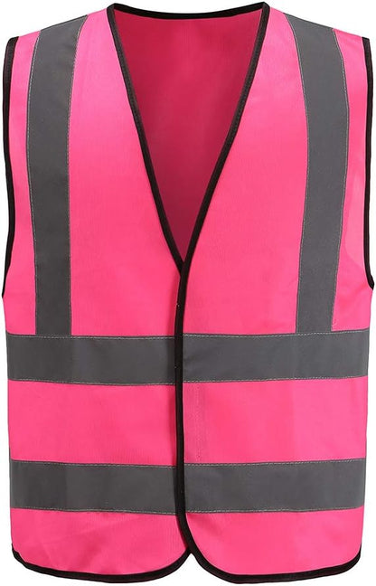 AYKRM 12 colour High visibility viz vest hi vis viz reflective work construction safety vest (XS-8XL) - Colors B