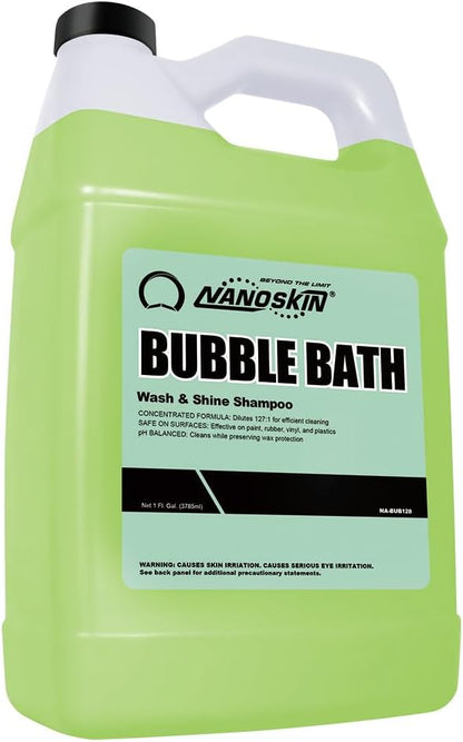Nanoskin BUBBLE BATH Foaming Car Wash Shampoo 30 Gallons - Works with Foam Cannon, Gun, Bucket Washes, Car Soap for Pressure Washer | For Car, Truck, Motorcycle, RV & More, Green,3840 Fl Oz(Pack of 1)