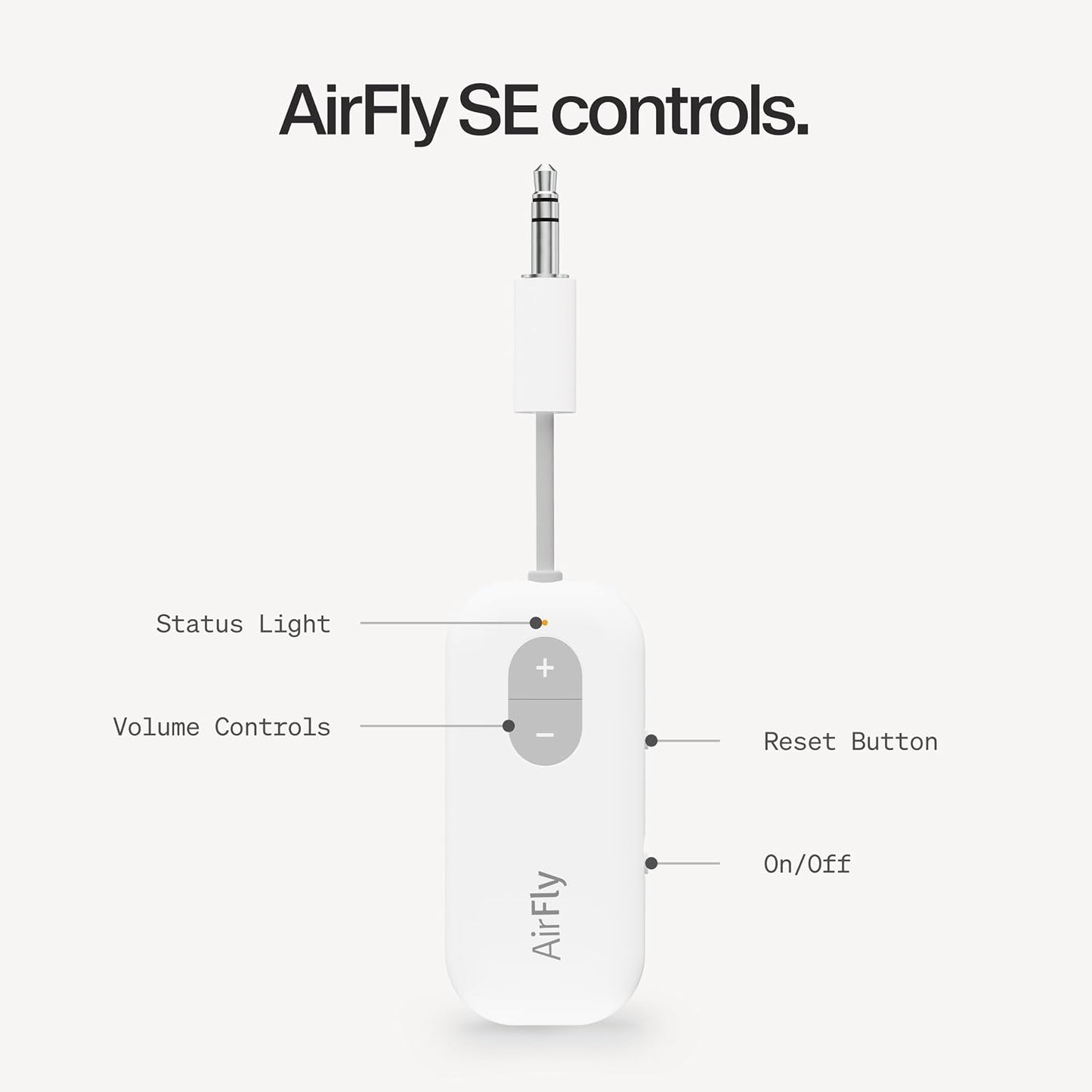 AirFly Pro 2 Deluxe – Bluetooth Adapter for Airplane, Pair 2 AirPods or Wireless Headphones – 3.5mm AUX Bluetooth Transmitter/Receiver for Cars, Boats, Treadmills, TVs – Airplane Travel Essentials