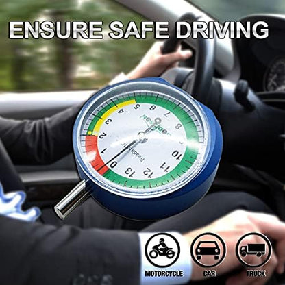 GODESON Dial Type Tire Tread Depth Gauge 88703 Professional for Motorcycle, car,Truck and Bus
