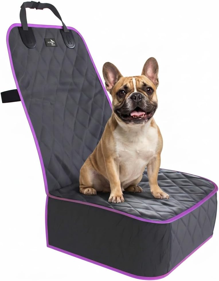 Active Pets Dog Car Seat Cover, Waterproof Front Seat Protector for SUV Truck Sedan, Pet Safety Travel Comfort System with Universal Fit, Black