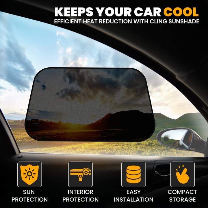 EcoNour Car Window Shades for Baby (4 Pack) | Protects Baby from Window Sun & Heat | Sun Shade Side Windows for Kids | Automotive Sun Protection from UV | Child Safety Accessories | Medium - 20"x12"
