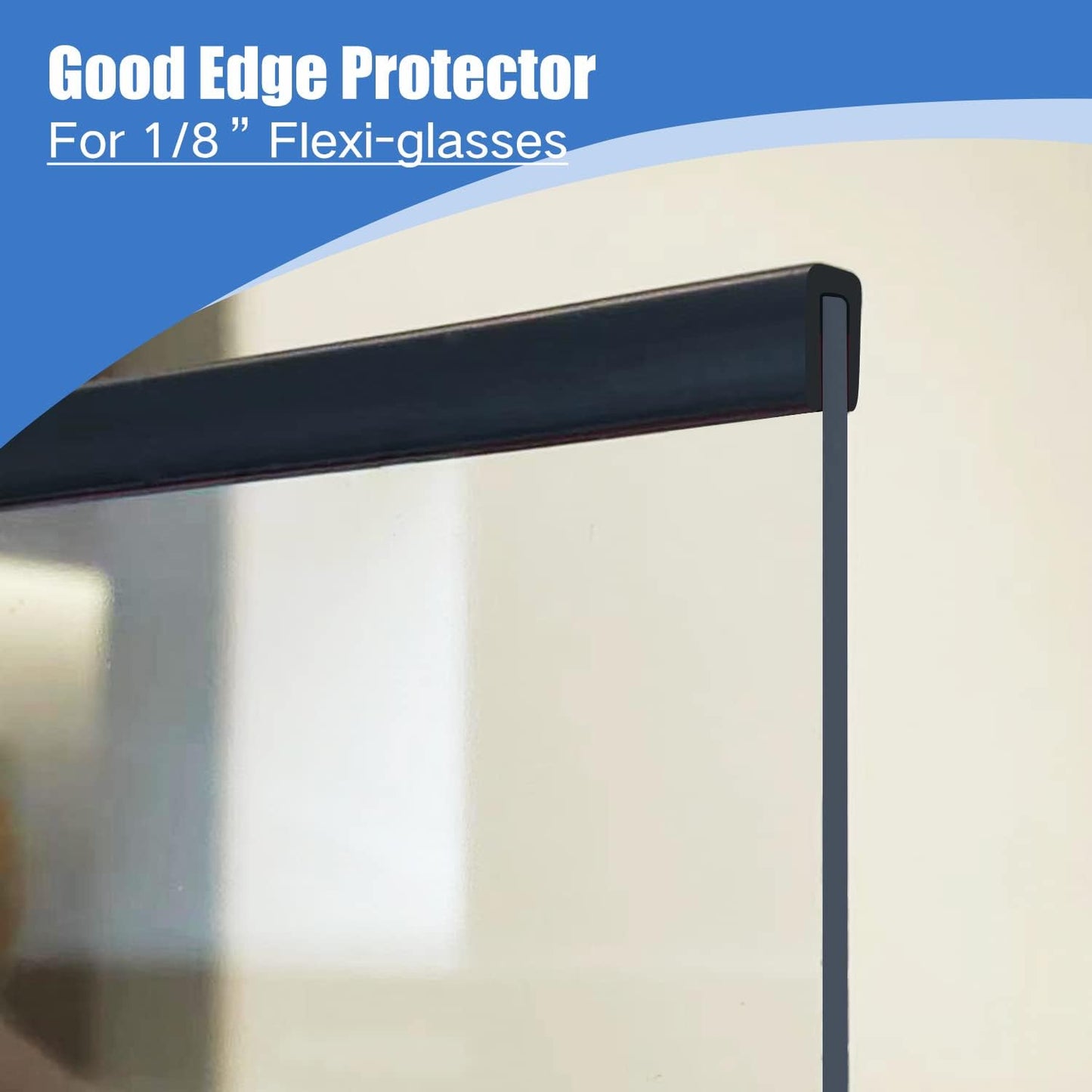 Rubber Edge Trim, Self-Adhesive Rubber Edge Trim, Edge Protector for Sheet Metal, EPDM Material, Fit 1/16"(1.0mm), Length 10Ft, Black Color, U Channel Edge Trim - Colors B