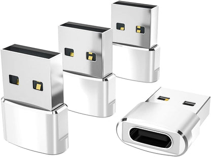 Elebase USB to USB C Adapter for iPhone 17 4Pack,USBC Female to A Male Car Charger Adapter,Type C Converter Apple 17e 16 Pro Max 15 14 Plus,iWatch Watch 11 10 Ultra 3,iPad Air,Samsung Galaxy S26