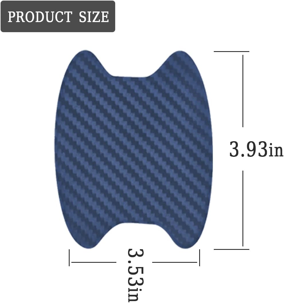 4PCS Sticker, Carbon Fiber Anti-Scratches Car Door Cup Protector, Non-Marking Auto Door Handle Protective Film, Universal for Most Car Handles (Black/4PCS)