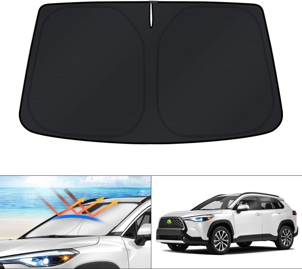 KUST Windshield Sun Shade for Toyota RAV4 2019-2022 2023 2024 2025 2026 Window Accessories Shade Sun Visor Cover Foldable Block UV Rays - Colors F