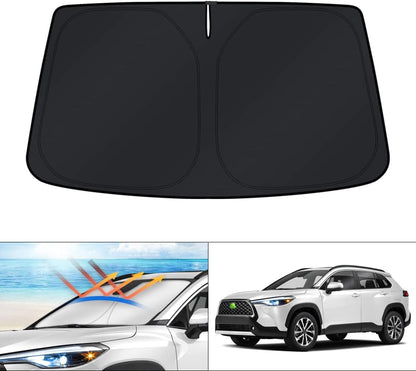 KUST Windshield Sun Shade for Toyota RAV4 2019-2022 2023 2024 2025 2026 Window Accessories Shade Sun Visor Cover Foldable Block UV Rays - Colors F