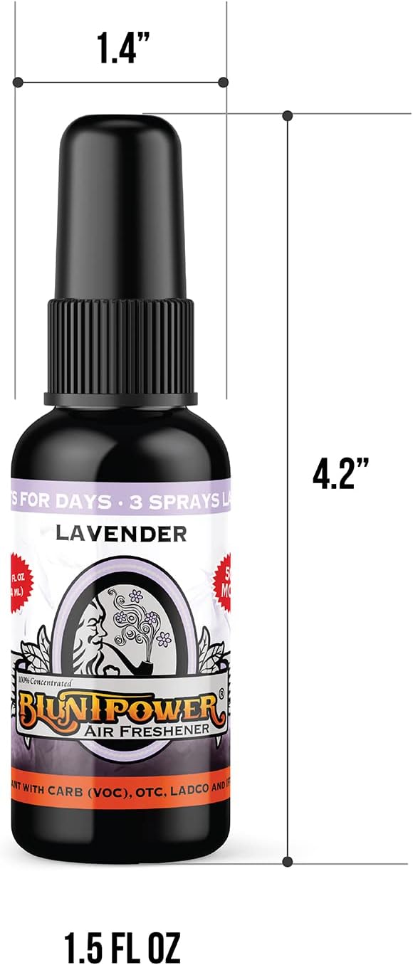 BluntPower (Baby Powder, 1 Pack) Concentrated Air Freshener Spray - Oil-Based Room Diffuser Spray - Long-Lasting Bathroom Scent, Car Freshener & Odor Eliminator - Colors B