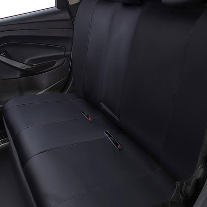 Flying Banner Carbon Fiber Leather Vehicle Seat Covers, Leopard Gray Black, Universal Fit - 8PCS