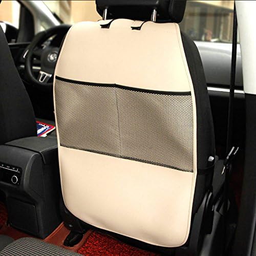 HCMAX 2 Pack Kick Mat Car Seat Back Protector Waterproof Easy to Clean Multifunctional Organizer Storage Bag Travel Accessory PU Leather Black