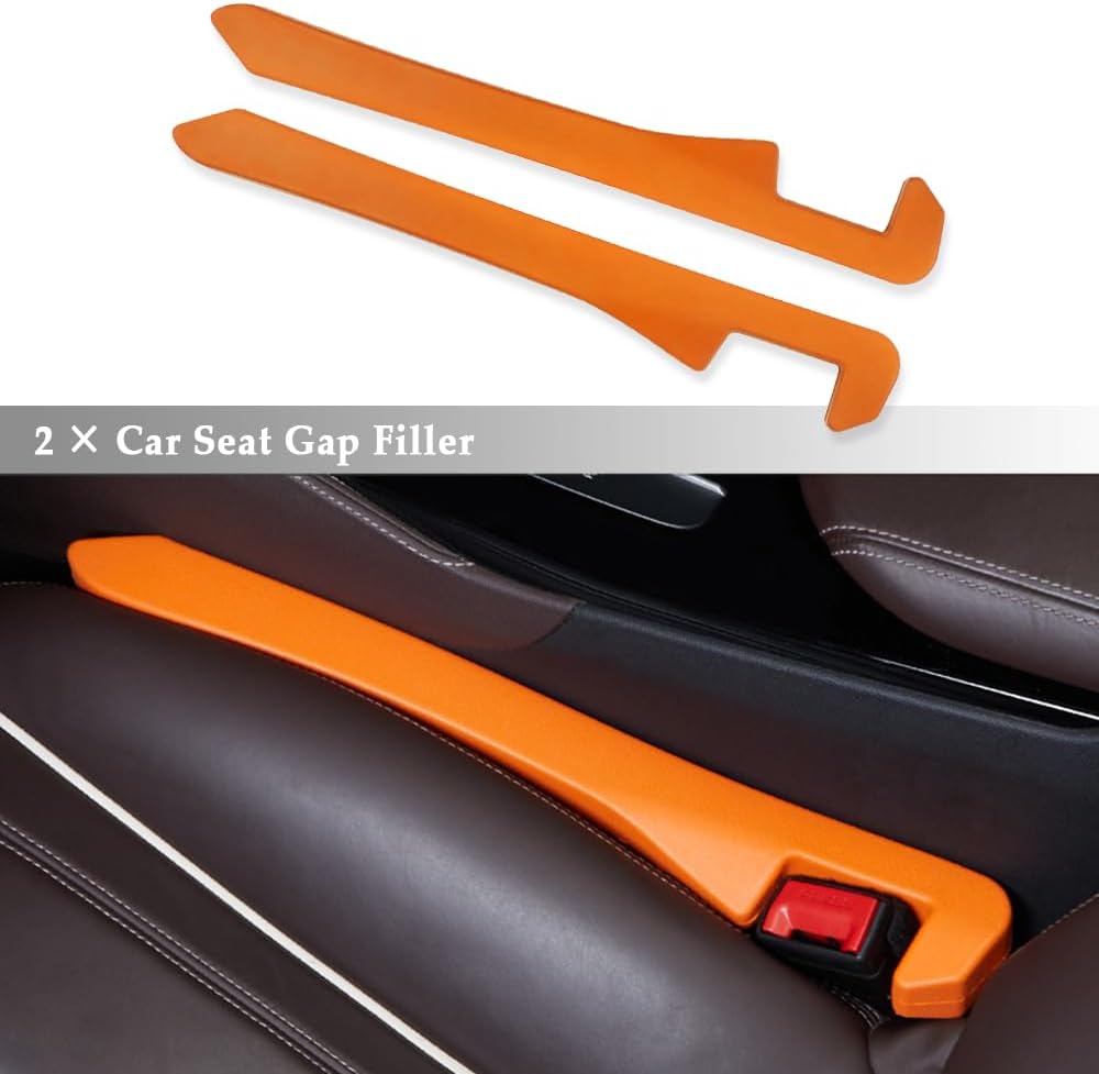 IHOTDER 2PCS Car Seat Gap Filler - Car Seat Gap Filler Organizer for Holding Phone,Key,Purse - Universal Car Gap Filler Fits Car Truck SUV Car Interior Accessories (Black/2PCS)…