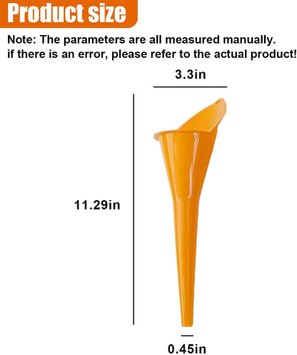 Long Neck Oil Funnel, Plastic Spill Saver Funnels, Multi-Function Funnel for All Automotive Oils, Water, Diesel Fuel, Lubricants, Engine Oils, Kerosene and Other Liquids (BL&2PCS)