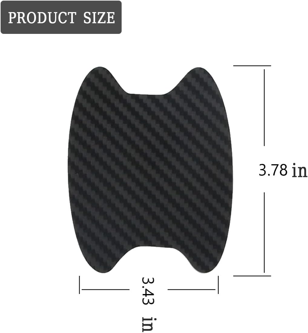 4PCS Sticker, Carbon Fiber Anti-Scratches Car Door Cup Protector, Non-Marking Auto Door Handle Protective Film, Universal for Most Car Handles (Black/4PCS)