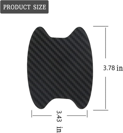 4PCS Sticker, Carbon Fiber Anti-Scratches Car Door Cup Protector, Non-Marking Auto Door Handle Protective Film, Universal for Most Car Handles (Black/4PCS)
