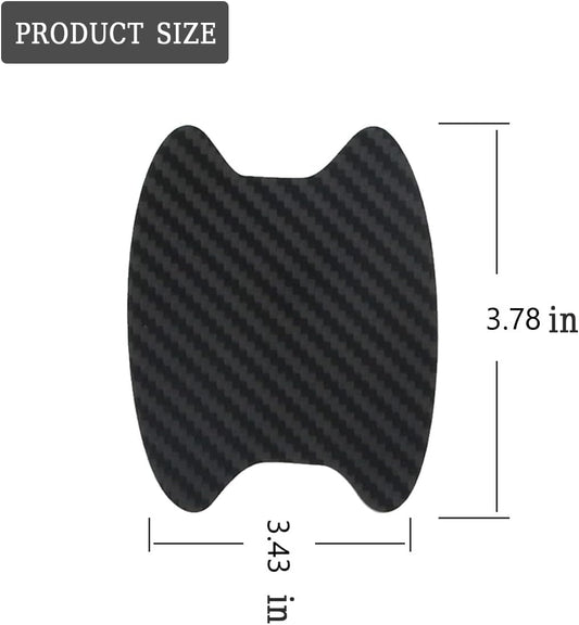 4PCS Sticker, Carbon Fiber Anti-Scratches Car Door Cup Protector, Non-Marking Auto Door Handle Protective Film, Universal for Most Car Handles (Black/4PCS)