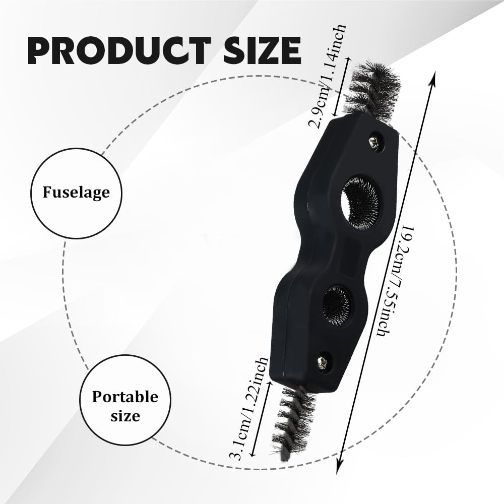 4 in 1 Car Battery Cleaning Brush, Battery Terminal Brush, Anti-Rust Auto Battery Cleaner with Steel Wire, Car Accessories Vehicle Machine Parts Cleaning Tools Fit for Auto Marine (Black)