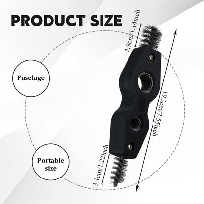 4 in 1 Car Battery Cleaning Brush, Battery Terminal Brush, Anti-Rust Auto Battery Cleaner with Steel Wire, Car Accessories Vehicle Machine Parts Cleaning Tools Fit for Auto Marine (Black)