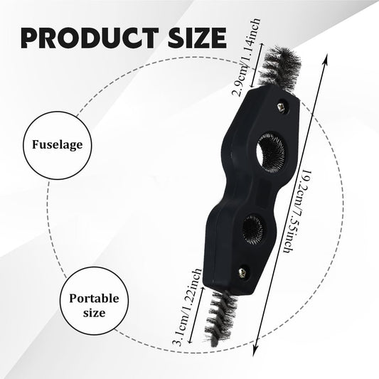 4 in 1 Car Battery Cleaning Brush, Battery Terminal Brush, Anti-Rust Auto Battery Cleaner with Steel Wire, Car Accessories Vehicle Machine Parts Cleaning Tools Fit for Auto Marine (Black)