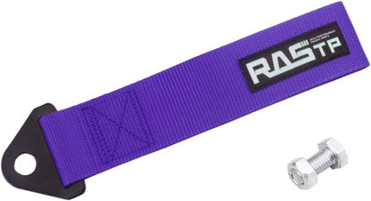 RASTP High Strength Racing Tow Strap, Tow Hook Fit for Front or Rear Front Bumper Decorative Trailer Belt (Black)