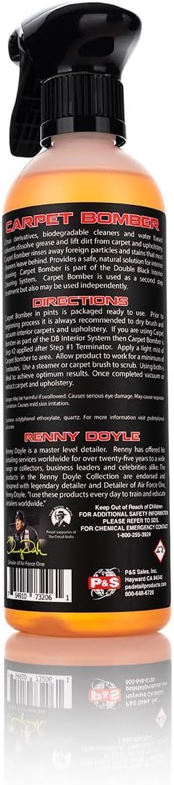 P & S PROFESSIONAL DETAIL PRODUCTS Carpet Bomber – Professional Upholstery Cleaner, Citrus-Based Formula, Removes Grease, Dirt & Odors, Highly Dilutable, Safe for Engines & Wheel Wells - 1 Gallon