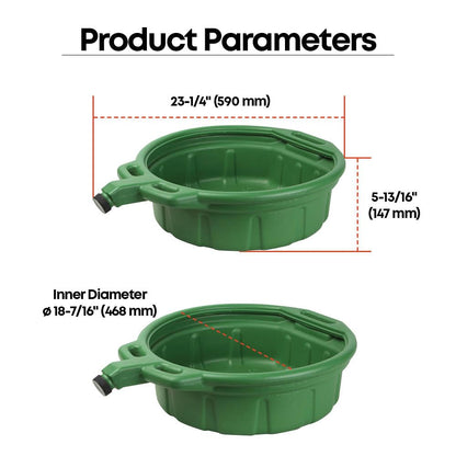 Groz 15 Quart Oil Drain Pan with Wheels & O-Ring Seal - 8" Wide Opening, Catch Basket, Leak-Proof Spout for Trucks, Cars, Fleet Maintenance (41966)