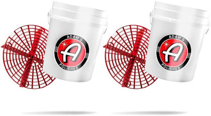Adam's Polishes Car Wash Bucket (5 Gallon Bucket + Grit Guard + Gamma Seal Lid), Perfect Car Tool for Washing & Garage Storage, Stores Car Wash Soap, Foam Cannon, Foam Gun, Microfiber Towels & More