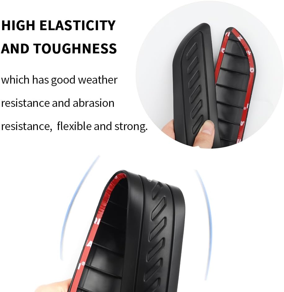 2PCS Rubber Car Bumper Guard,Anti-Collision Anti-Scratch Car Rear Bumper Protector Strip,Universal Car Bumper Protector Guard Car Exterior Accessories for Cars Trucks SUVs (Black)
